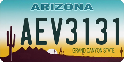 AZ license plate AEV3131