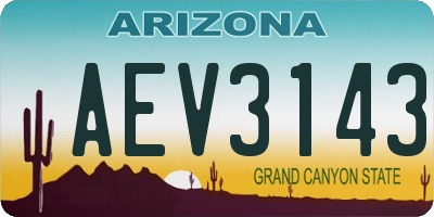 AZ license plate AEV3143