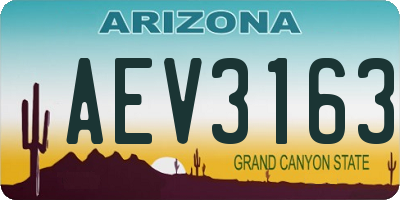 AZ license plate AEV3163