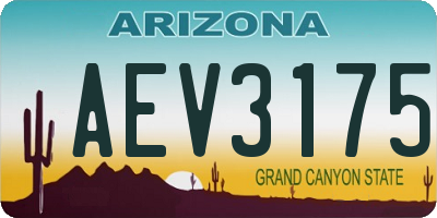 AZ license plate AEV3175