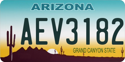 AZ license plate AEV3182
