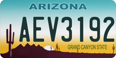 AZ license plate AEV3192