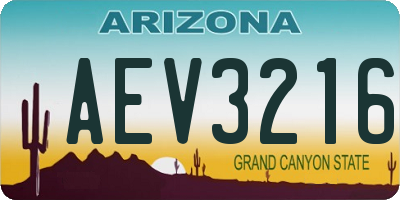 AZ license plate AEV3216