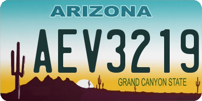 AZ license plate AEV3219