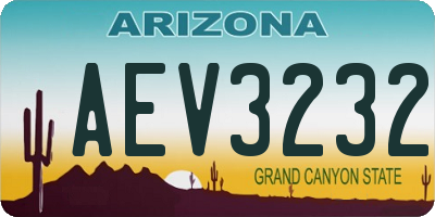 AZ license plate AEV3232
