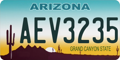 AZ license plate AEV3235