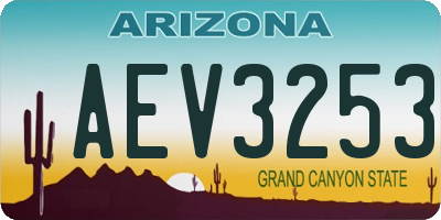 AZ license plate AEV3253