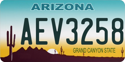 AZ license plate AEV3258
