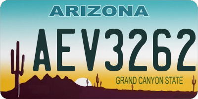 AZ license plate AEV3262