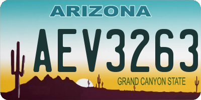 AZ license plate AEV3263