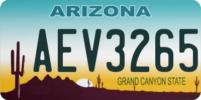 AZ license plate AEV3265