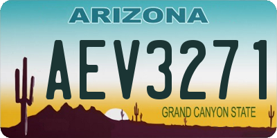 AZ license plate AEV3271