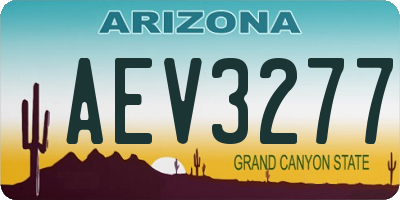 AZ license plate AEV3277