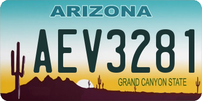 AZ license plate AEV3281