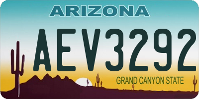 AZ license plate AEV3292