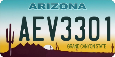 AZ license plate AEV3301