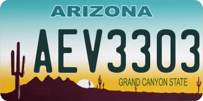 AZ license plate AEV3303