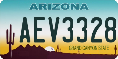 AZ license plate AEV3328