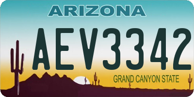 AZ license plate AEV3342