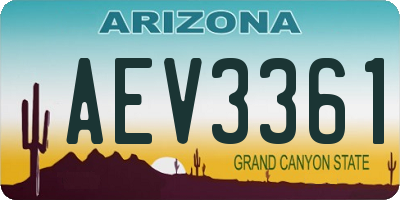 AZ license plate AEV3361