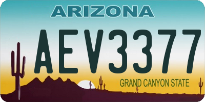 AZ license plate AEV3377