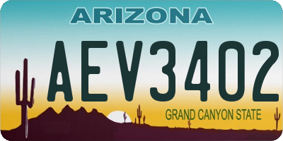 AZ license plate AEV3402