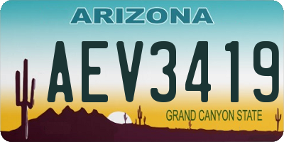 AZ license plate AEV3419
