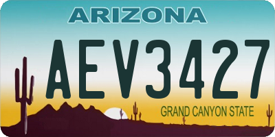 AZ license plate AEV3427