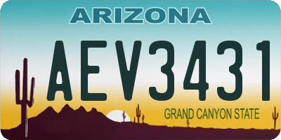 AZ license plate AEV3431