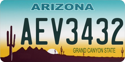 AZ license plate AEV3432