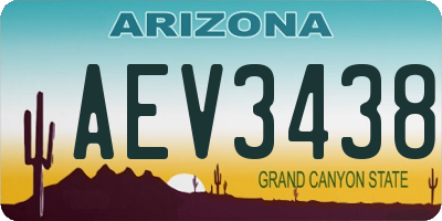 AZ license plate AEV3438