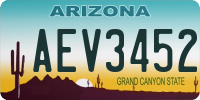 AZ license plate AEV3452
