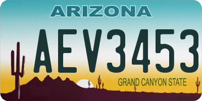 AZ license plate AEV3453