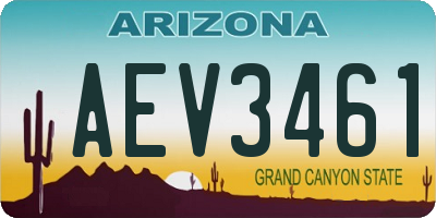 AZ license plate AEV3461