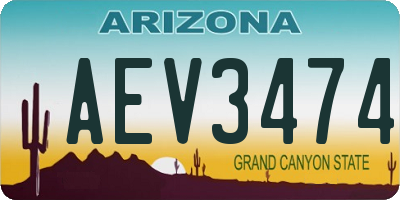 AZ license plate AEV3474