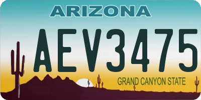 AZ license plate AEV3475