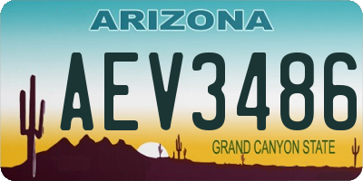AZ license plate AEV3486