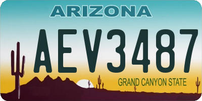AZ license plate AEV3487