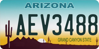 AZ license plate AEV3488