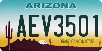 AZ license plate AEV3501