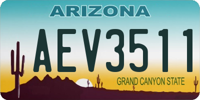 AZ license plate AEV3511