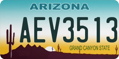 AZ license plate AEV3513