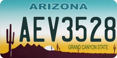 AZ license plate AEV3528