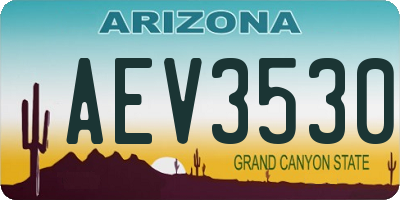 AZ license plate AEV3530