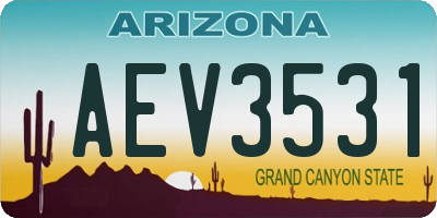 AZ license plate AEV3531