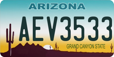 AZ license plate AEV3533