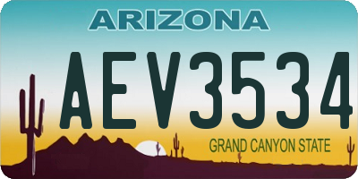 AZ license plate AEV3534