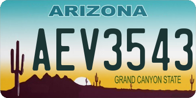 AZ license plate AEV3543
