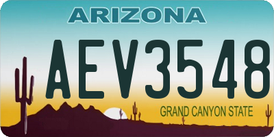 AZ license plate AEV3548