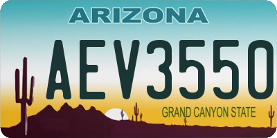 AZ license plate AEV3550